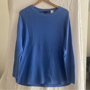 NWT Petite XL Talbots Blue Crew Neck Long Sleeved Sweater